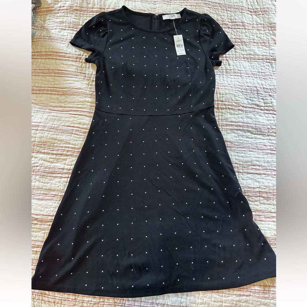 LOFT dress size 4 women’s black with metal dots